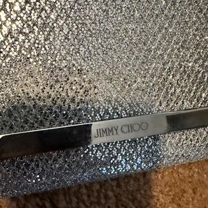 Jimmy Choo Silver clutch with chain strap